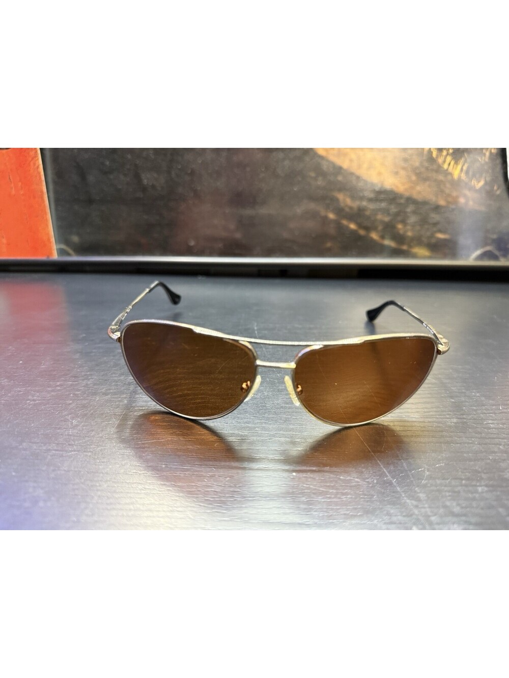 Michael Stars Flyer Cat Eye Sunglasses Silver Frame Brown Lens 63-14-130